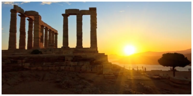 Athene Griekenland zonsondergang