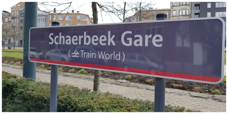 België Brussel Schaarbeek Trainworld bord