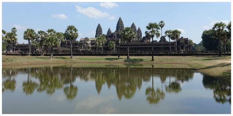 Cambodja Siem Reap Local Life Angkor weerspiegeling
