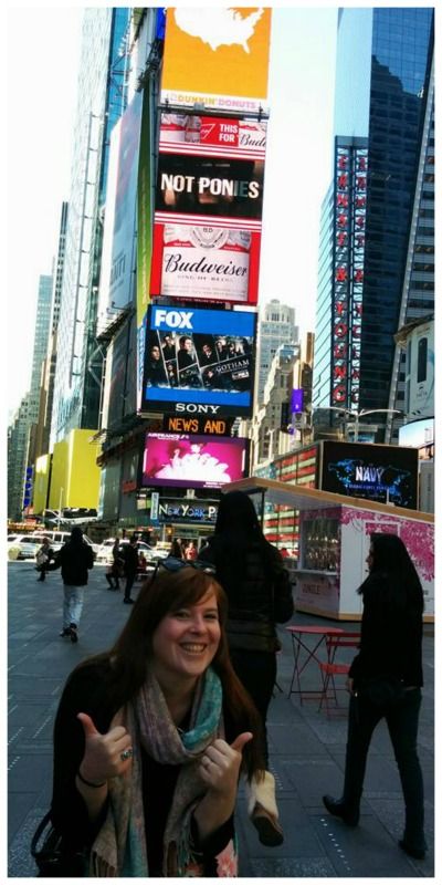 Verenigde Staten Davina op Times Square in New York