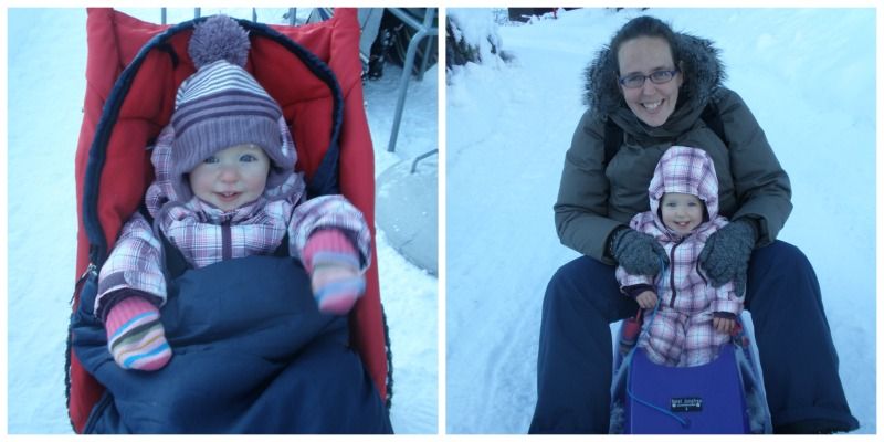Wintersport met kinderen wandelwagen